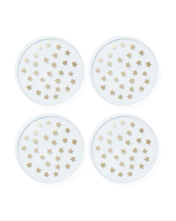 bordjes herbruikbaar plastic sterren - 4 stuks - 25610041 - HEMA