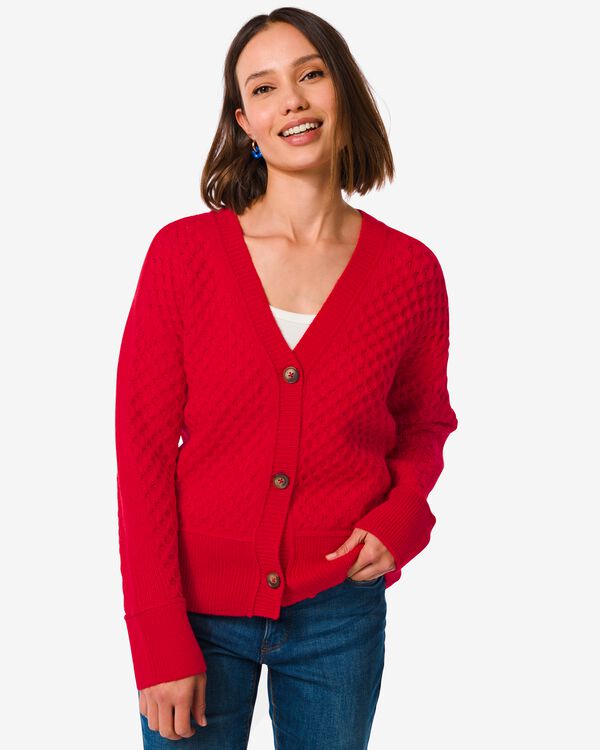 dames vest gebreid Viola rood rood - 36234540RED - HEMA