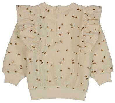 baby sweater rib velours met ruffle ecru - 1000029136 - HEMA