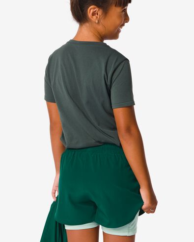 kinder korte sportbroek met legging donkergroen 110/116 - 36090451 - HEMA