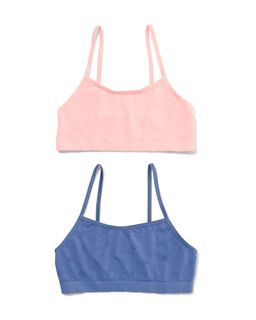 Kinder Soft Tops Naadloos - 2 Stuks Middenblauw (middenblauw)