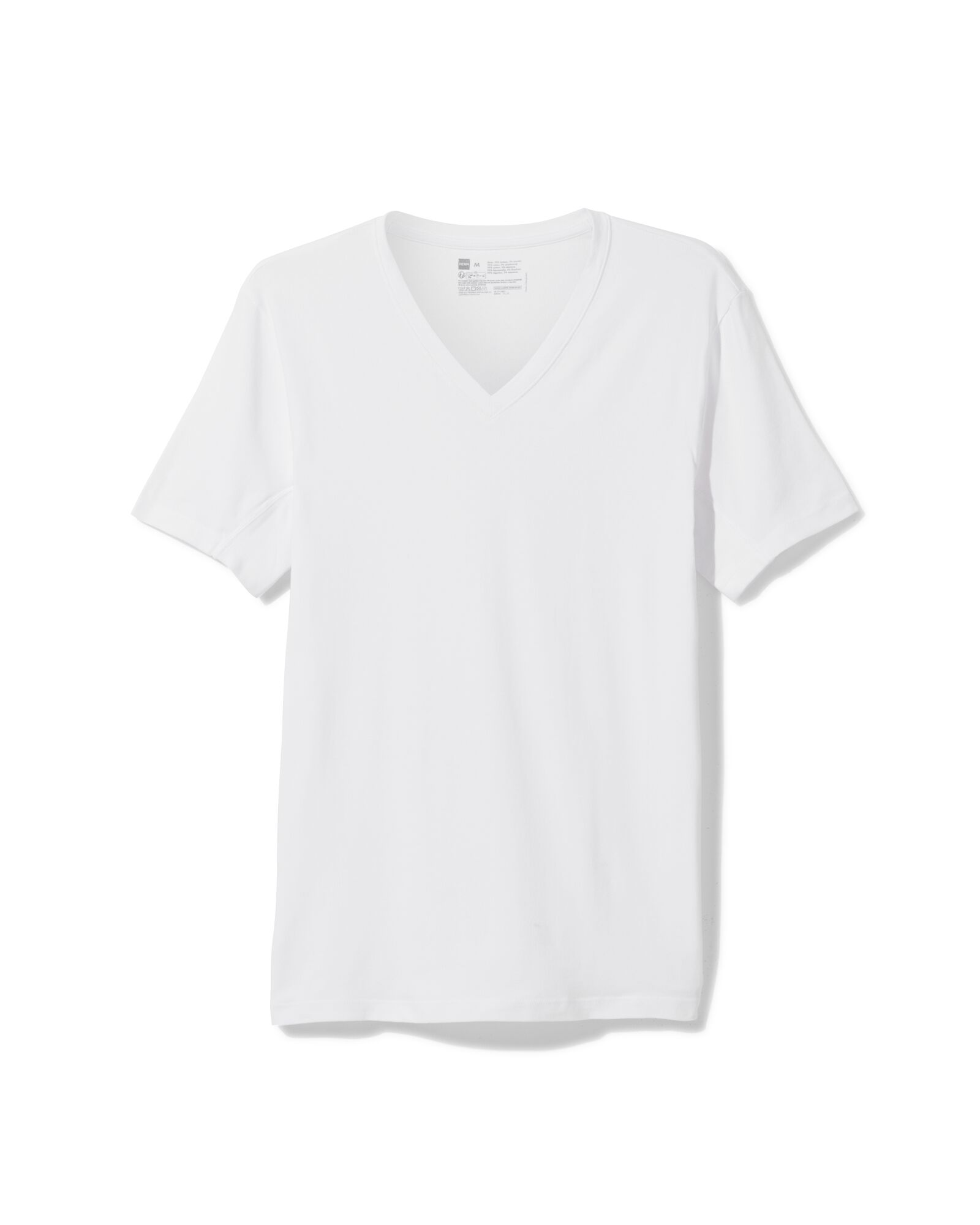 heren t-shirt regular fit v-hals anti-transpiratie wit S - 19171049 - HEMA