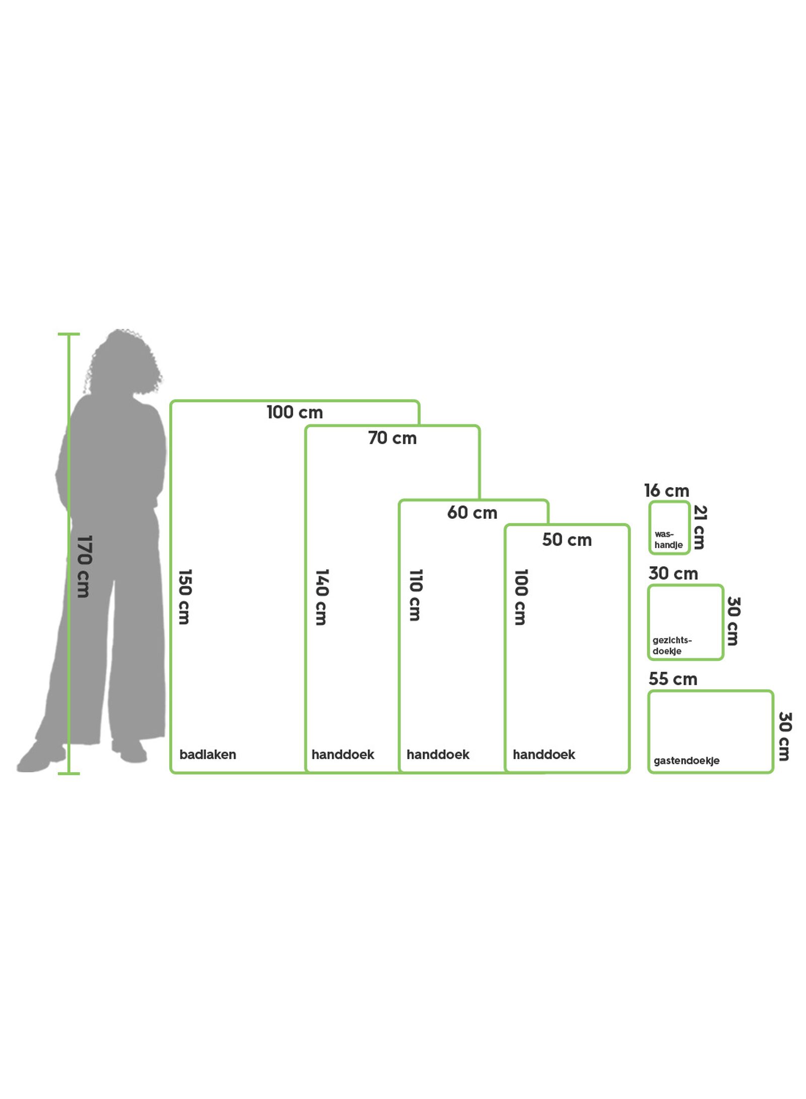 handdoek - 70 x 140 cm - zware kwaliteit - poedergroen lichtgroen handdoek 70 x 140 - 5210082 - HEMA