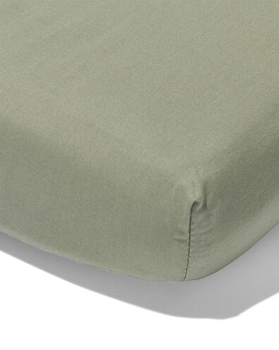 hoeslaken voor topper zacht katoen 140x200 groen - 5180083 - HEMA
