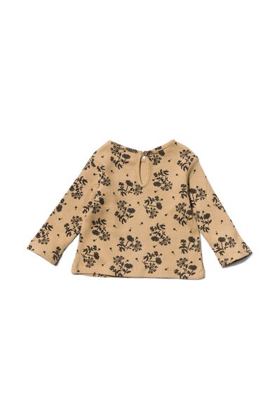 baby t-shirt wafel met bloemen zand - 1000028582 - HEMA