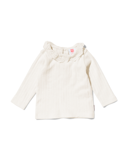 Newborn T-shirt Ajour Gebroken Wit (gebroken wit)