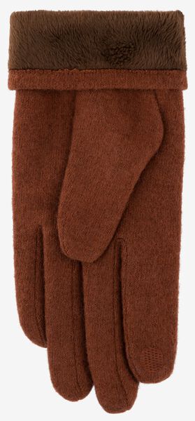 Ondraaglijk Piket Perforatie dames handschoenen met wol bruin - HEMA