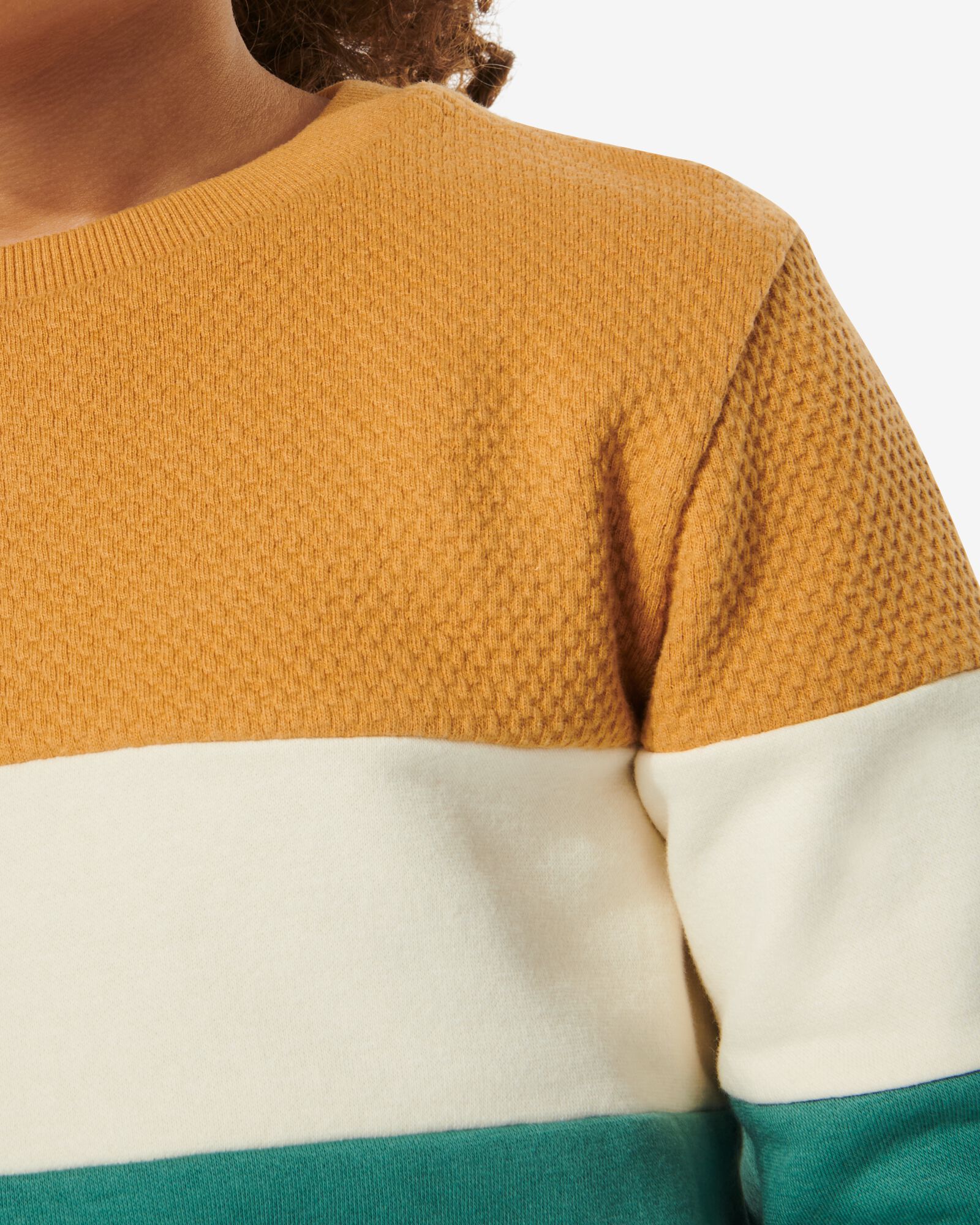 kinder sweater met kleurblokken groen - 1000029830 - HEMA