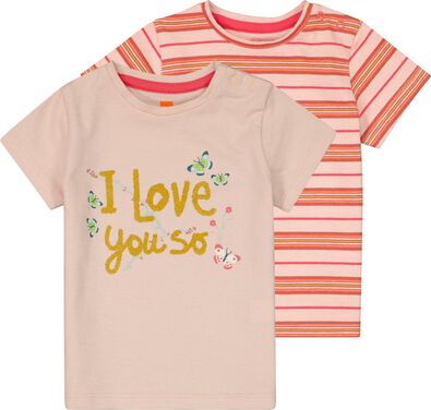 baby t-shirts - 2 stuks roze - 1000023590 - HEMA