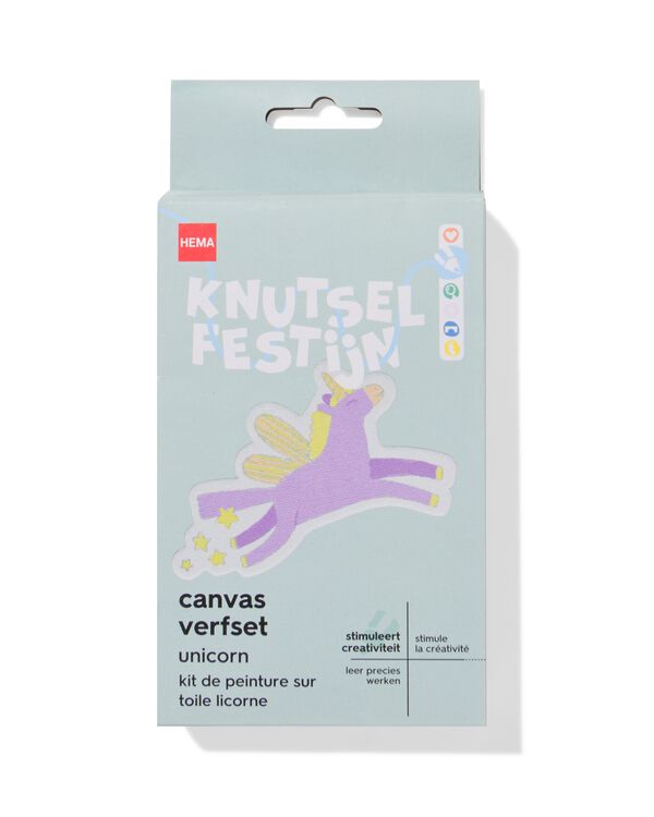 canvas verfset eenhoorn - 15900344 - HEMA