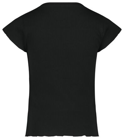 kinder t-shirt rib zwart - 1000023587 - HEMA