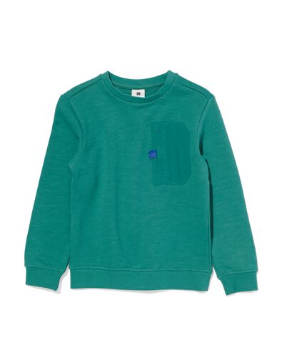 kindersweater met borstvakje blauw 86/92 - 30778167 - HEMA