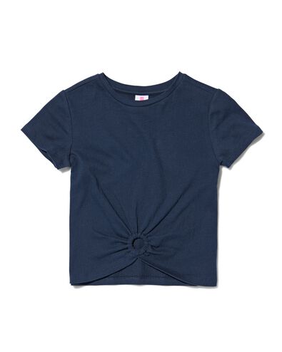 kinder t-shirt met ring donkerblauw 122/128 - 30841163 - HEMA