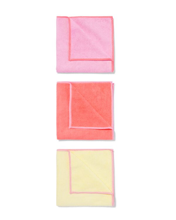microvezeldoekjes 35x35 roze/geel/oranje - 3 stuks - 20540044 - HEMA