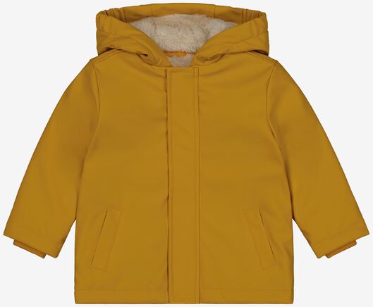 Konijn smog Landgoed baby jas met rubbercoating en capuchon geel - HEMA