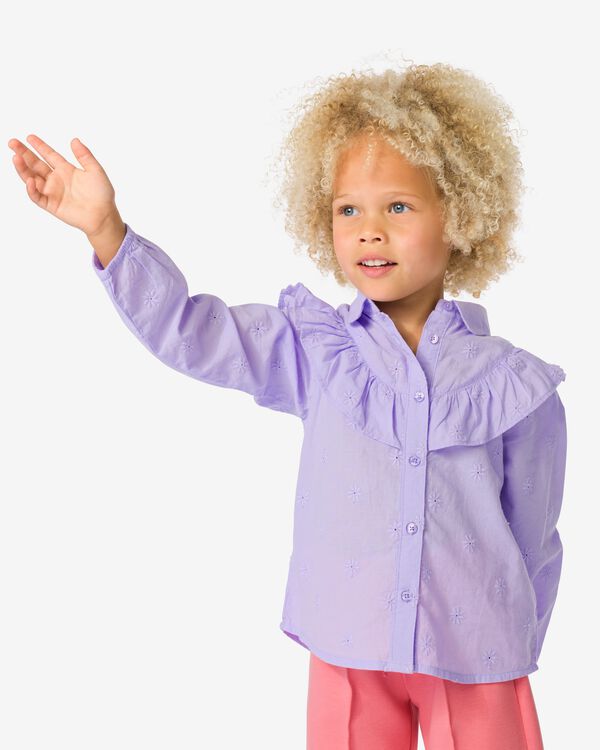 kinderblouse volant lichtpaars lichtpaars - 30826916LIGHTPURPLE - HEMA
