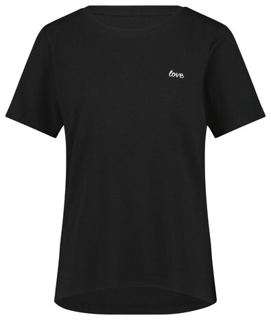 dames t-shirt love zwart - 1000023980 - HEMA