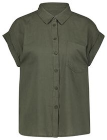dames blouse Tina met linnen groen groen - 1000027966 - HEMA