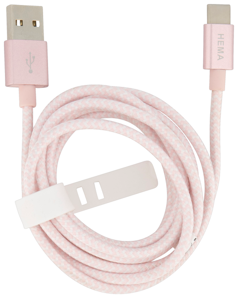 laadkabel USB 2.0 / type C - roze - 39640030 - HEMA
