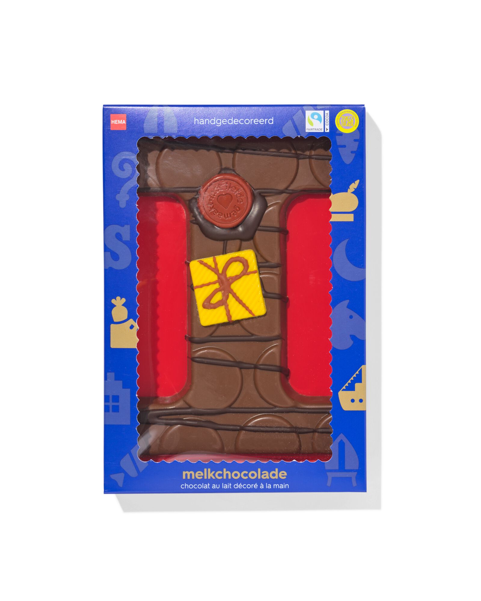 handgedecoreerde chocoladeletter melk I 180g - 24427409 - HEMA