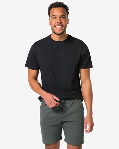 heren T-shirt regular  zwart zwart - 2190310BLACK - HEMA