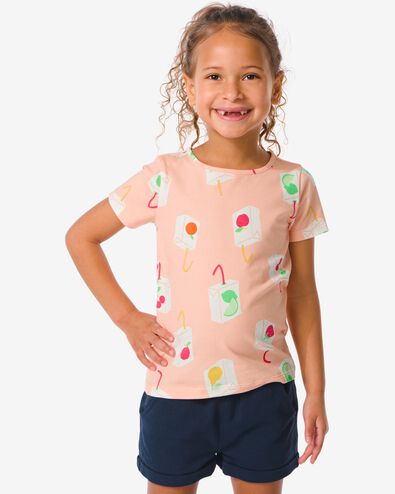 kinder t-shirt met fruit roze 122/128 - 30864174 - HEMA