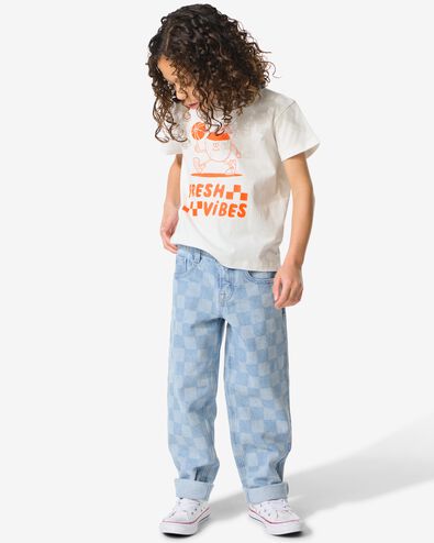 kinderjeans geblokt lichtblauw lichtblauw - 30786522LIGHTBLUE - HEMA