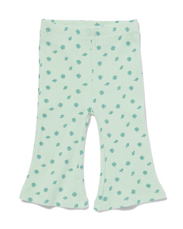 flared babylegging met ribbels lichtgroen lichtgroen - 33039450LIGHTGREEN - HEMA