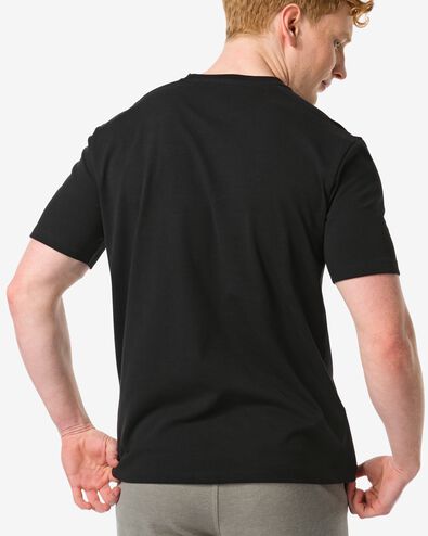 heren t-shirt relaxed fit donkergrijs M - 2115435 - HEMA