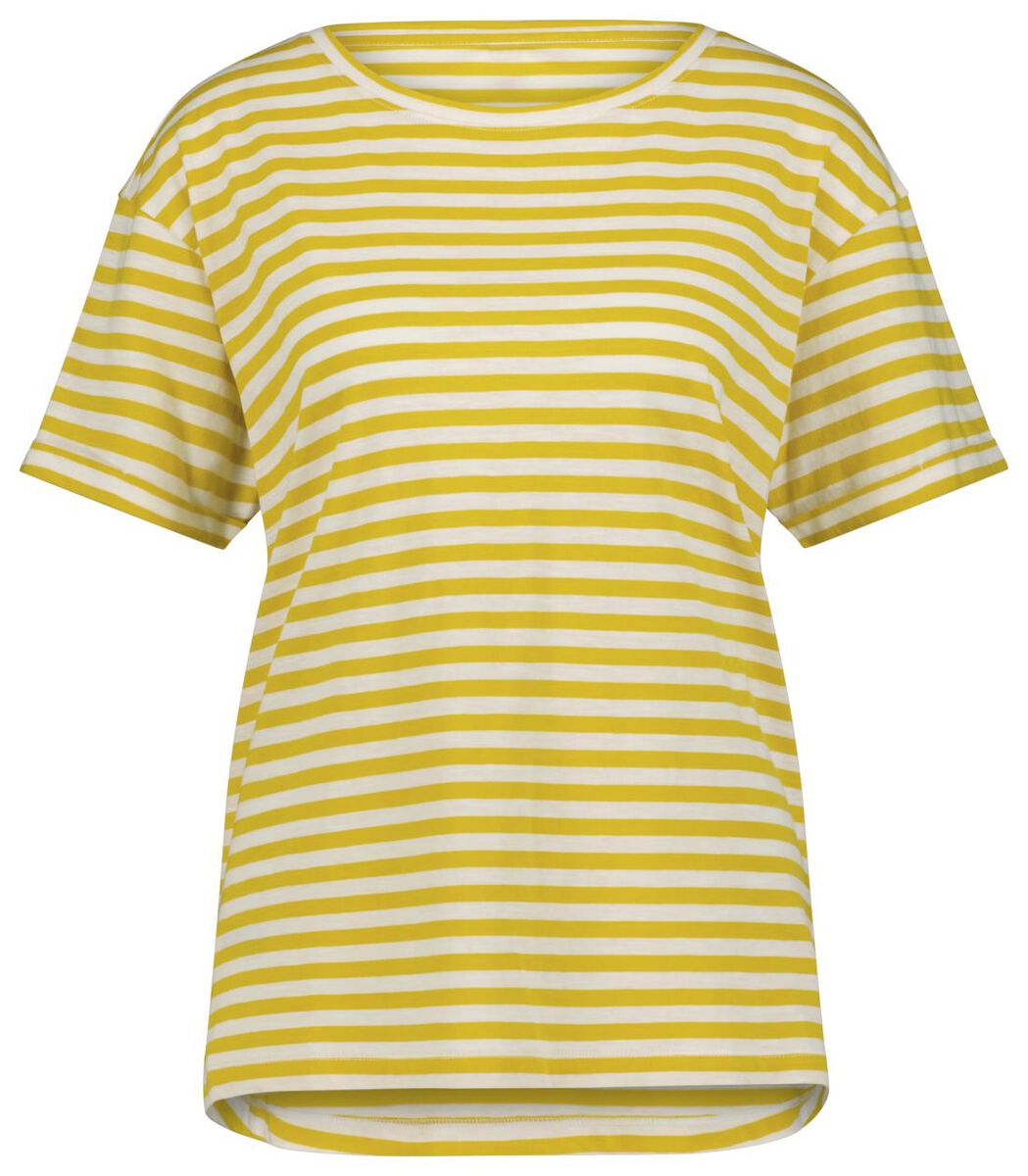 dames t-shirt strepen geel - 1000023914 - HEMA