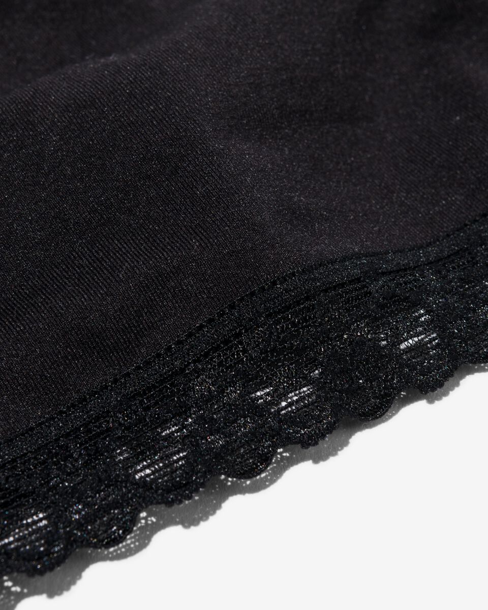 damesstring naadloos kant zwart XL - 19650104 - HEMA