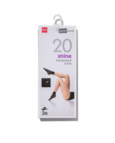 3-pak licht glanzend pantysokken 20 denier antraciet one size - 4032211 - HEMA