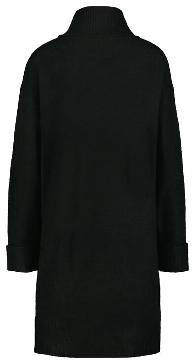 dames jurk met col gebreid Vicky zwart XL - 36332674 - HEMA