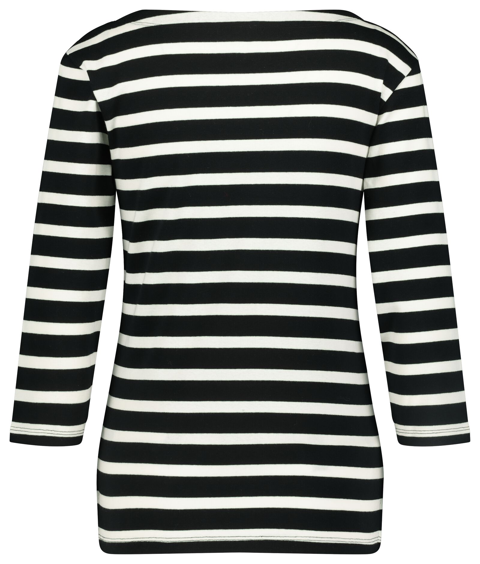 dames t-shirt streep boothals zwart/wit zwart/wit - 1000023511 - HEMA