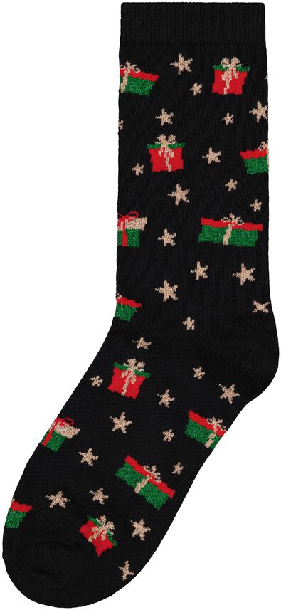 dames kerst sokken glitter pakjes zwart - 1000029375 - HEMA