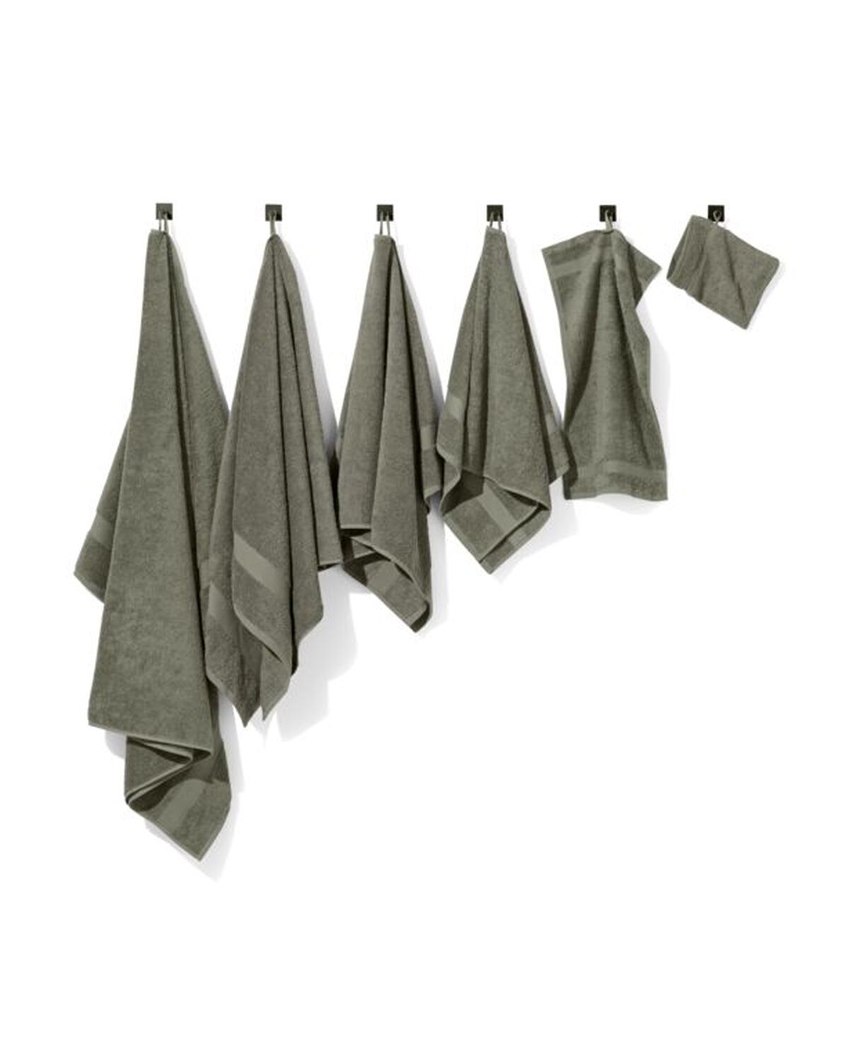zware kwaliteit handdoeken legergroen - 200873 - HEMA