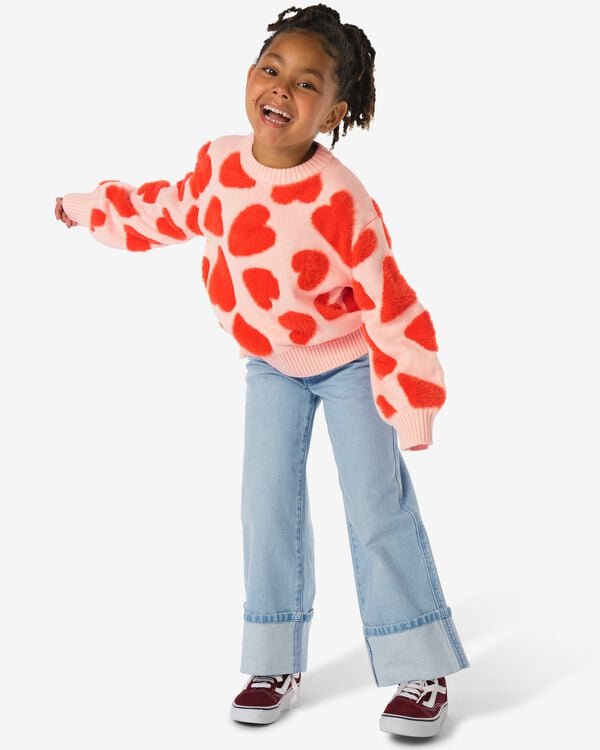 kinderjeans omgeslagen zoom lichtblauw lichtblauw - 30813604LIGHTBLUE - HEMA