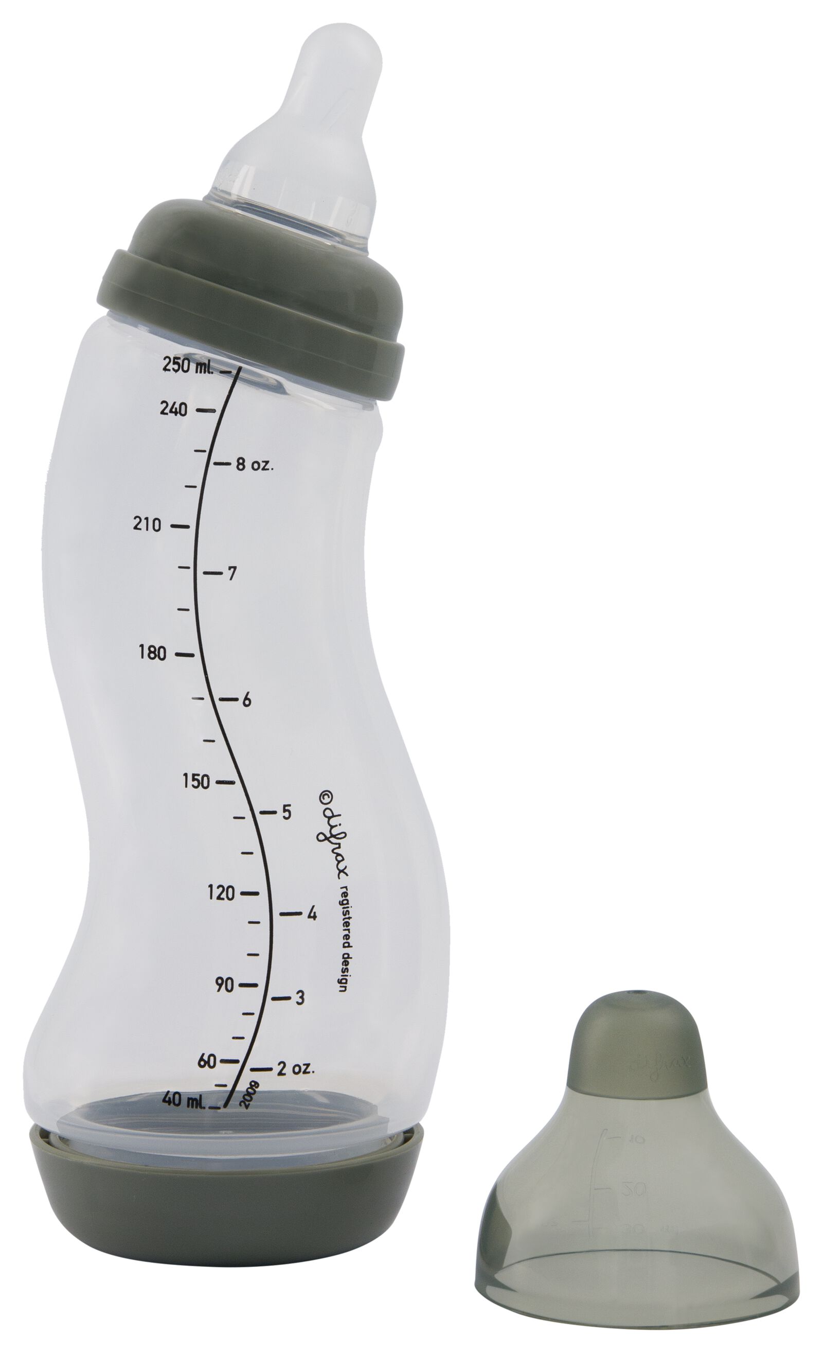 Difrax baby anti-koliek S-fles 250 ml groen - 33500950 - HEMA