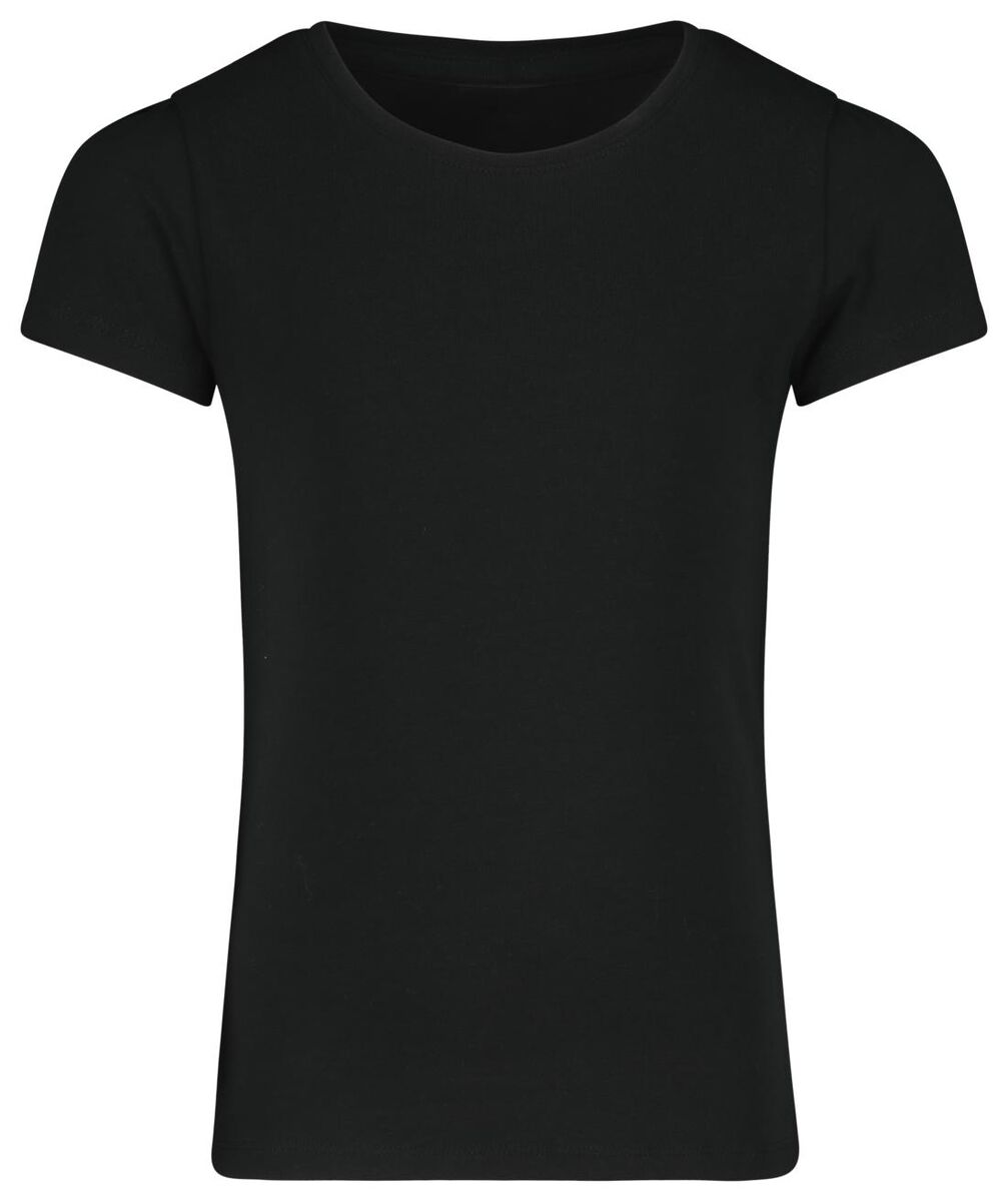 kinder t-shirt zwart 158/164 - 30843956 - HEMA