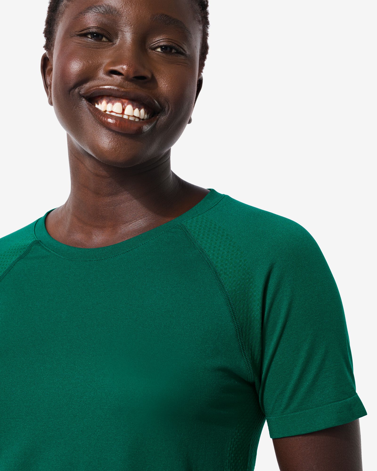 naadloos dames sportshirt donkergroen donkergroen - 36090116DARKGREEN - HEMA