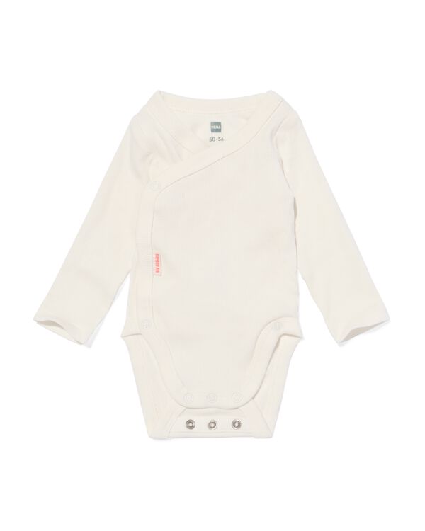 newborn meegroei romper rib met bamboe stretch wit wit - 33484910WHITE - HEMA