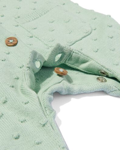 newborn jumpsuit gebreid groen 68 - 33482314 - HEMA