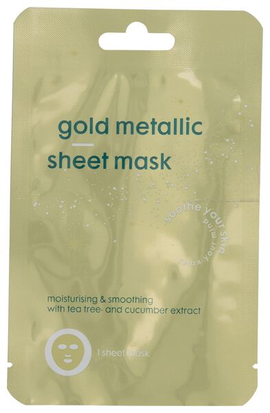 goudkleurig metallic sheetmasker - 17860210 - HEMA