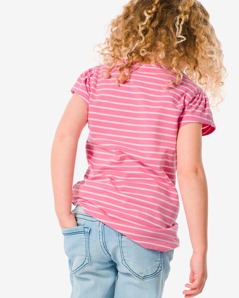 kinder t-shirt met strepen roze 122/128 - 30896967 - HEMA