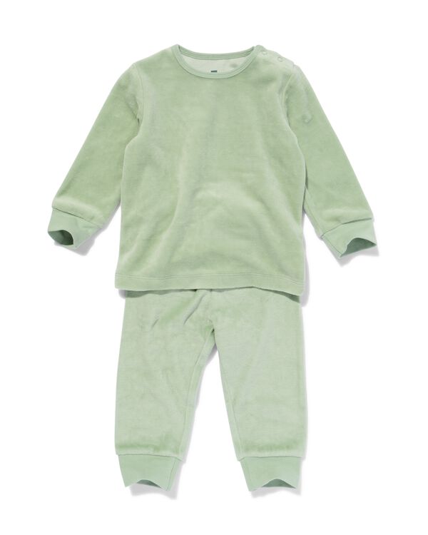 pyjama velours lichtgroen lichtgroen - 33313630LIGHTGREEN - HEMA