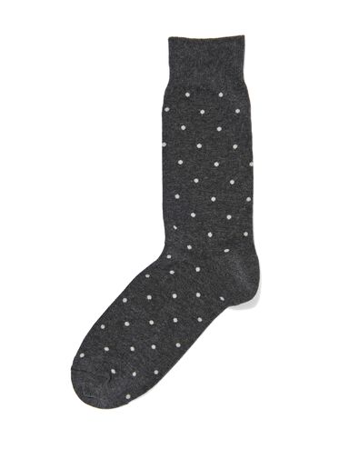 heren sokken met katoen stippen grijsmelange 39/42 - 4152651 - HEMA