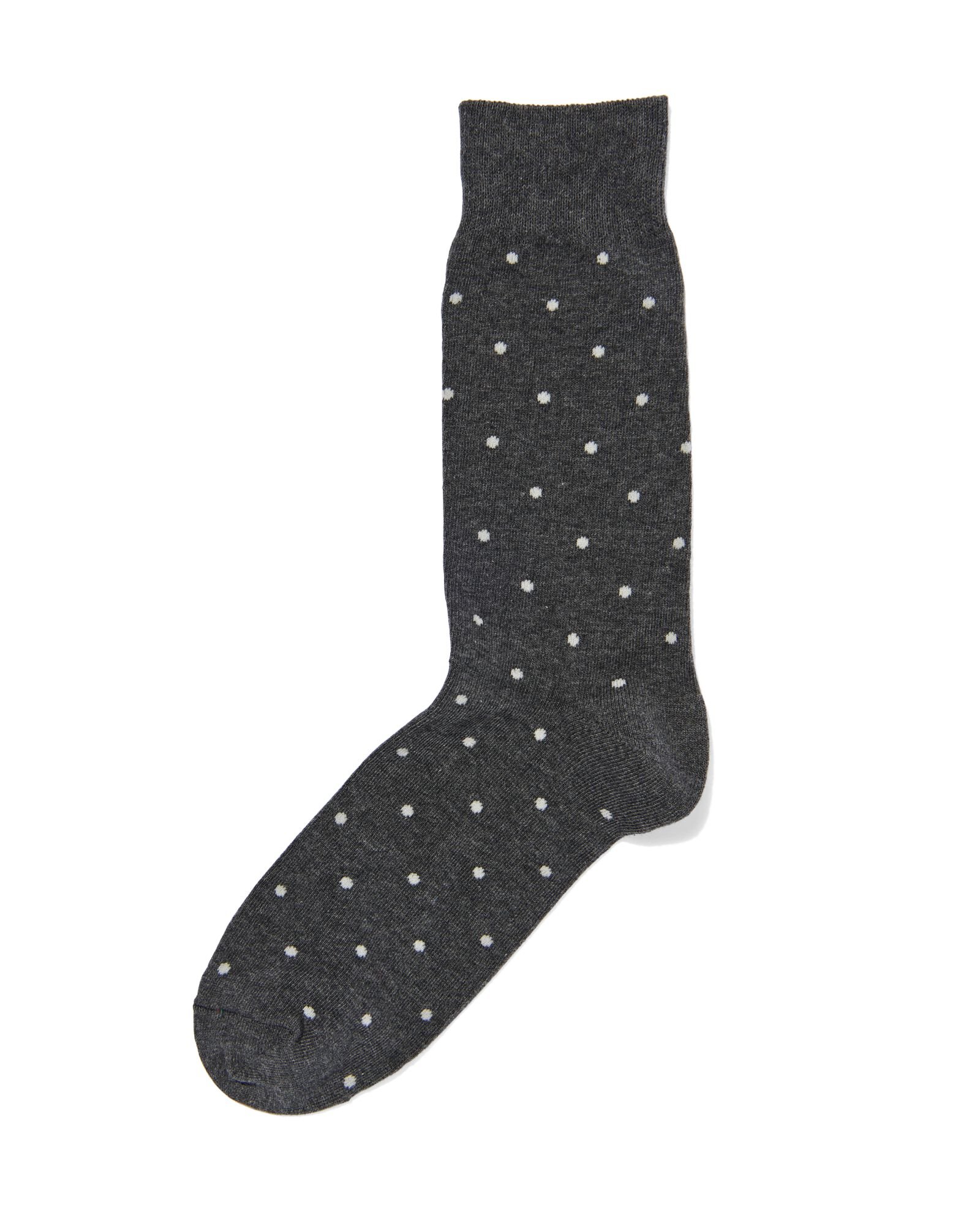 Image of HEMA Heren Sokken Met Katoen Stippen Grijsmelange (grijsmelange)