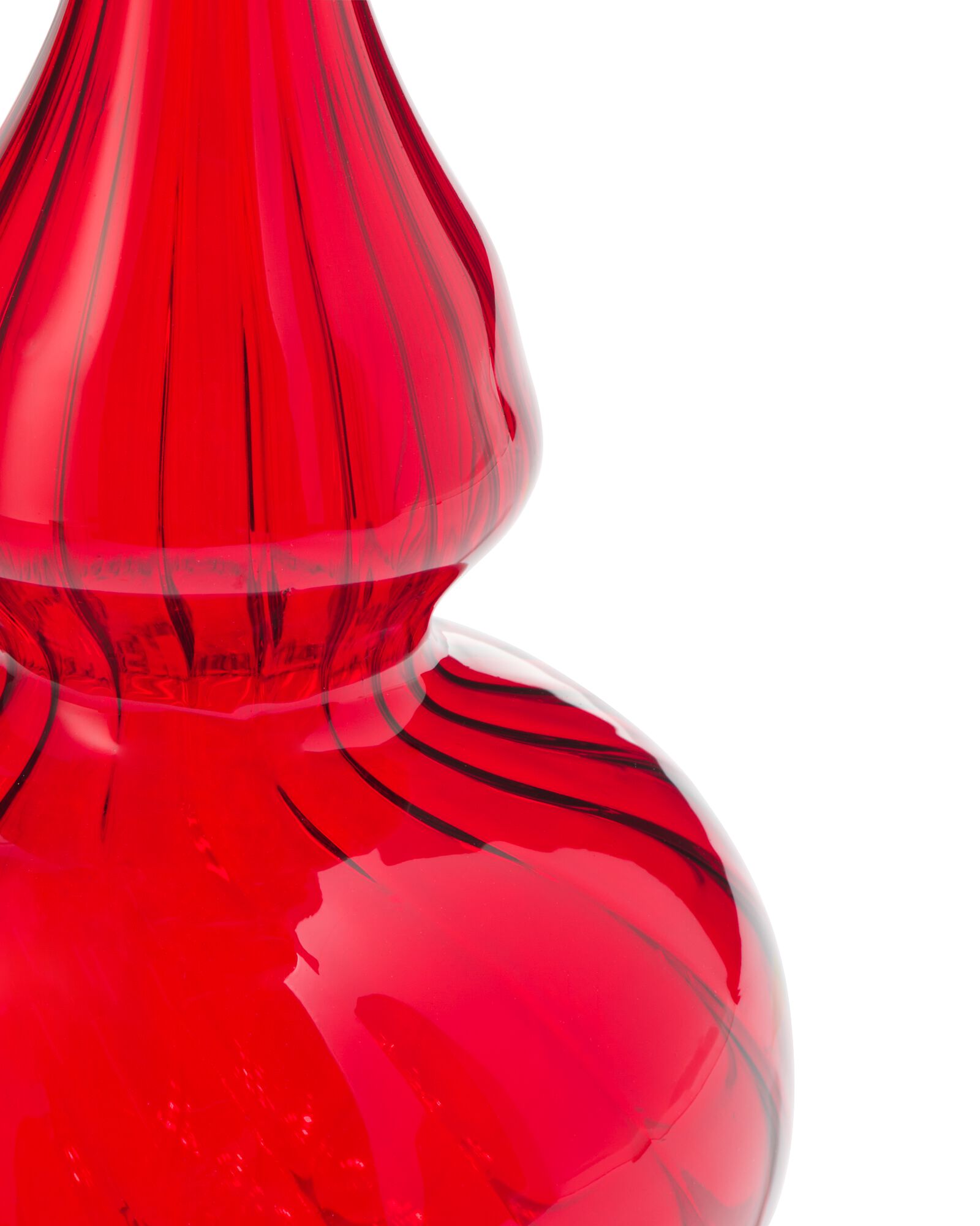 kerstpiek glas 24cm rood - 25103506 - HEMA