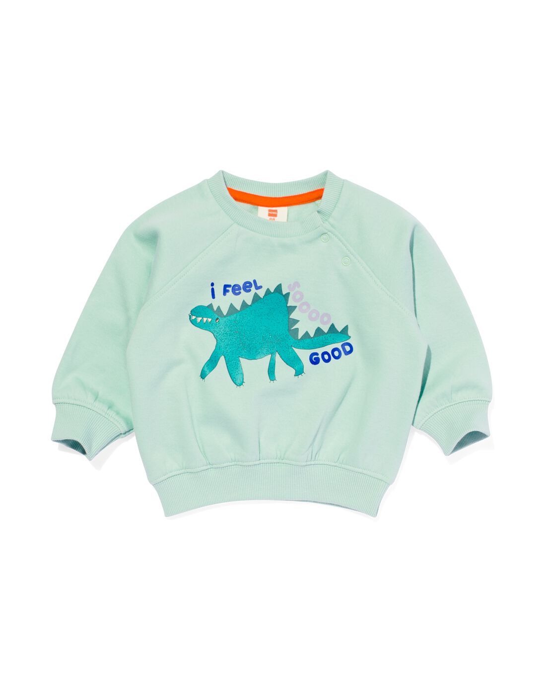 Image of baby sweater dino mintgroen