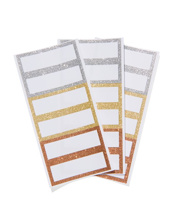 naamstickers met glitters 8x3 - 18 stuks - 25340077 - HEMA